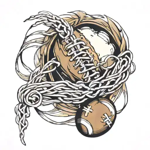 Make a tattoo of football laces on inside of bicep tattoo design idea