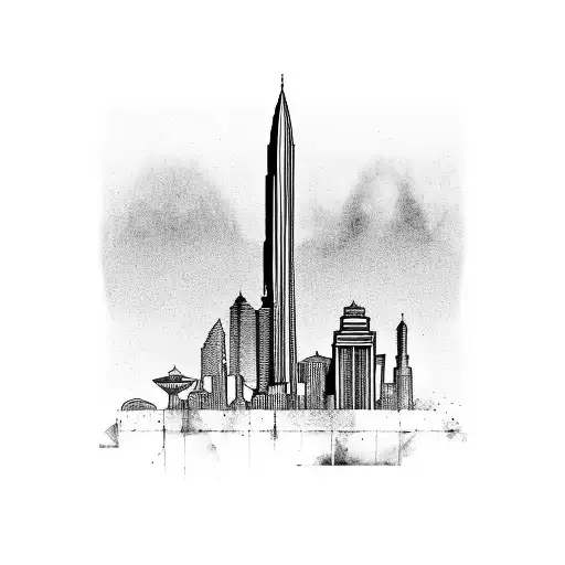 Atlanta skyline tattoo design idea