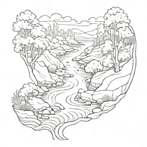 river bend tattoo design idea