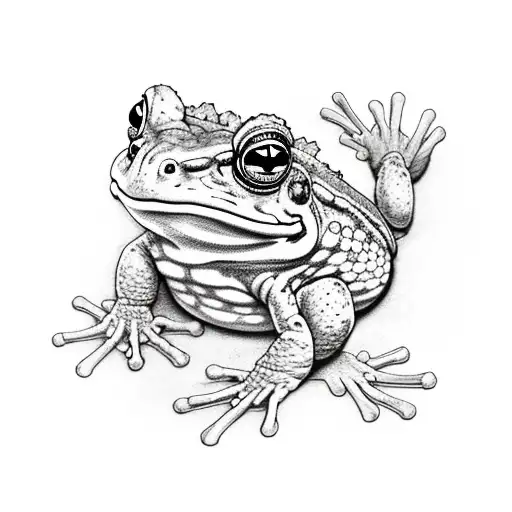 Japanese toad tattoo design idea