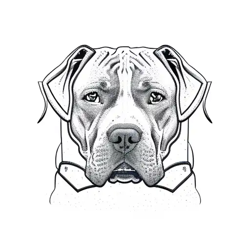 A sketch-style portrait of your favorite pitbull wearing a hockey jersey tattoo design idea