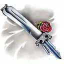 sword with keys tattoo design idea