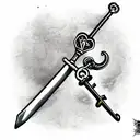 sword with keys tattoo design idea