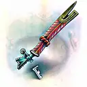 sword with keys tattoo design idea