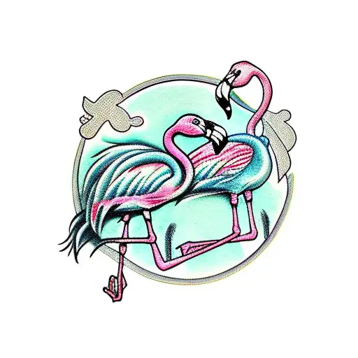 Fine line style flamingo tattoo placed on the inner