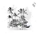 beach bali tattoo design idea