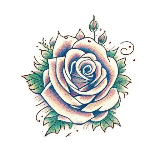 Flowers and leave in vine tattoo design idea