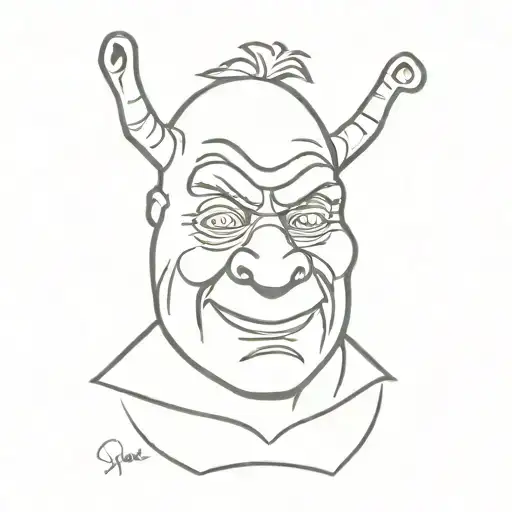 shrek drama mask tattoo design idea