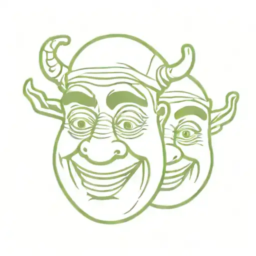 shrek theatre masks tattoo design idea