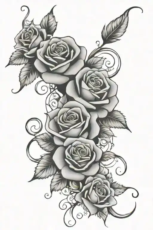 abstract love symbolism and roses infinity symbol undying devotion tattoo design idea