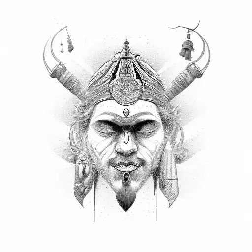 Lord shiv with open third eye tattoo design idea