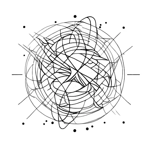 An abstract tattoo symbolizing the balance of forces in Newton's third law tattoo design idea
