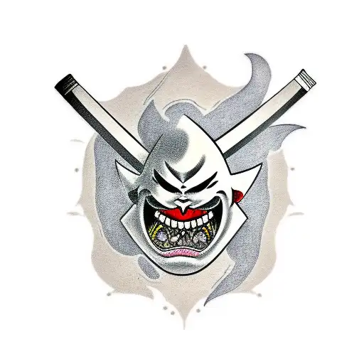gengar samurai tattoo design idea