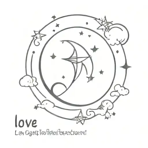 love you to the moon tattoo design idea
