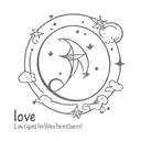 love you to the moon tattoo design idea