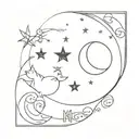 love you to the moon tattoo design idea