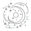 love you to the moon tattoo design idea