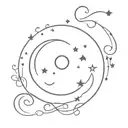 love you to the moon tattoo design idea