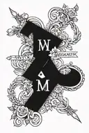 two roman numeral dates intertwined bicep tattoo design idea
