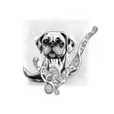 dog bone tattoo design idea