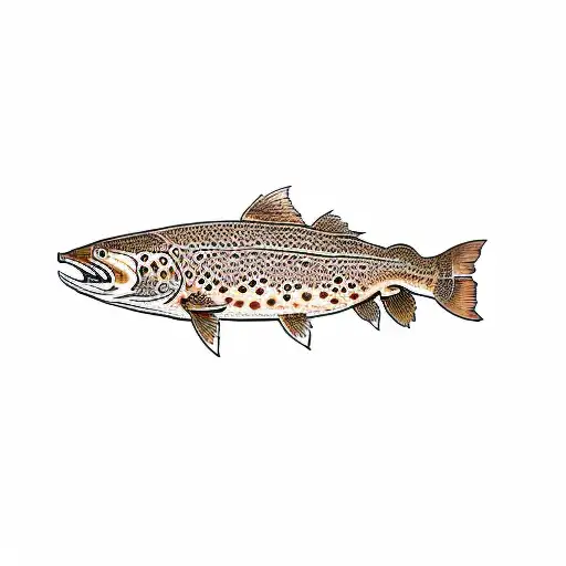 a brown trout tattoo design idea