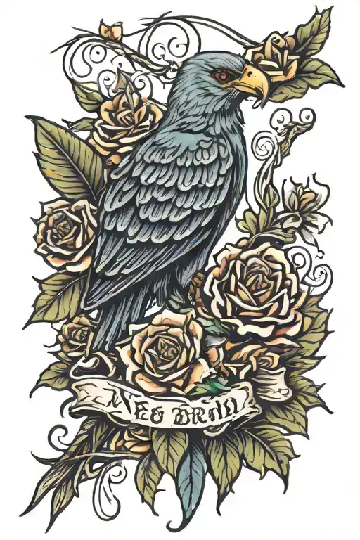memorial for dad, october birthday, free bird, my nickname was sugar bear tattoo design idea