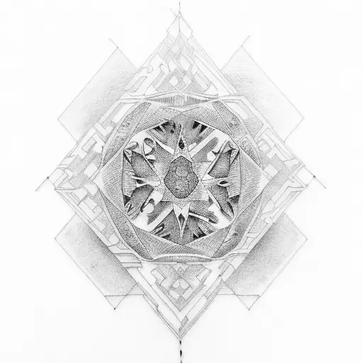 A tattoo representing resilience and intelligence through a intricate geometric design tattoo design idea