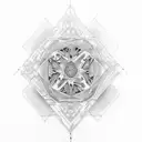 A tattoo representing resilience and intelligence through a intricate geometric design tattoo design idea