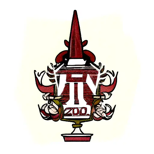 University of Texas longhorn with 2006 and 2023 on each horn in Roman numerals tattoo design idea
