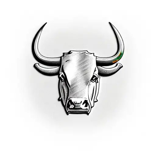 University of Texas longhorn with 2006 and 2023 on each horn in Roman numerals tattoo design idea