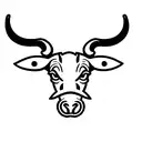 University of Texas longhorn with 2006 and 2023 on each horn in Roman numerals tattoo design idea