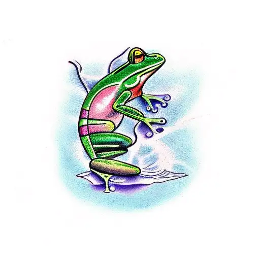 Traditional "The Frog And The Scorpion" Tattoo Idea BlackInk AI