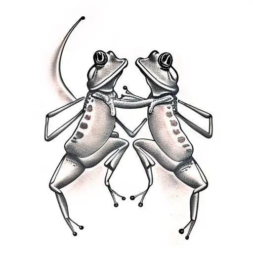 Traditional "The Frog And The Scorpion" Tattoo Idea BlackInk AI