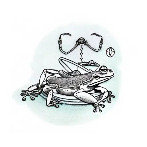 Traditional "The Frog And The Scorpion" Tattoo Idea BlackInk AI