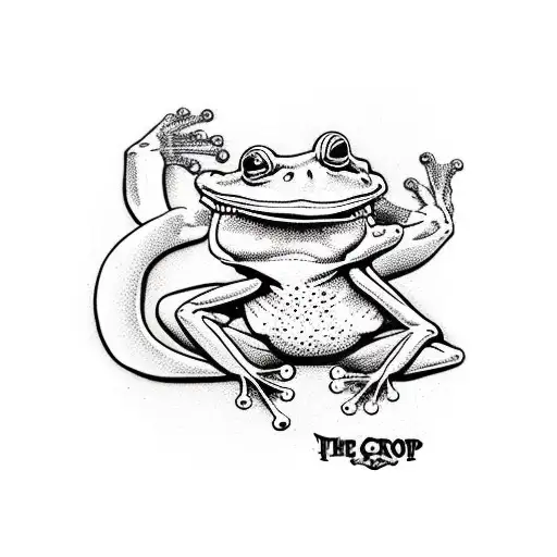 Traditional "The Frog And The Scorpion" Tattoo Idea BlackInk AI