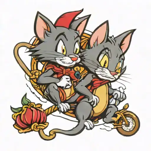 Tom and jerry tattoo design idea