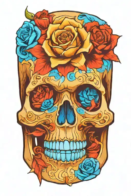 generate a skull tattoo tattoo design idea
