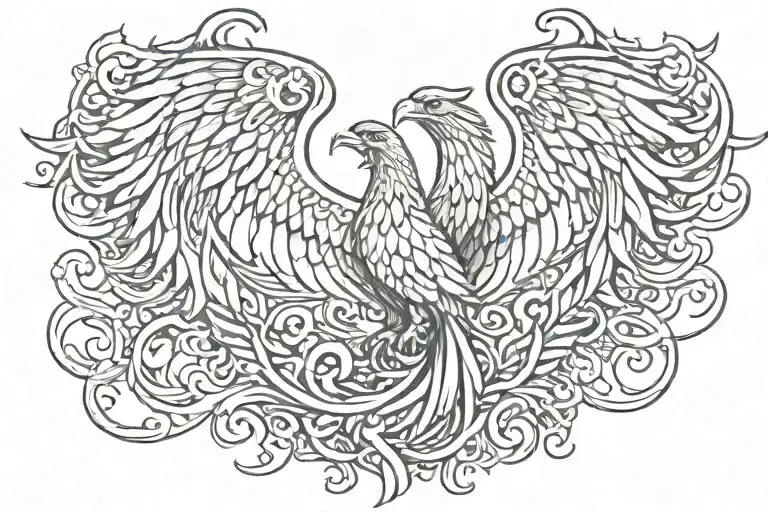 Phoenix rising tattoo design idea