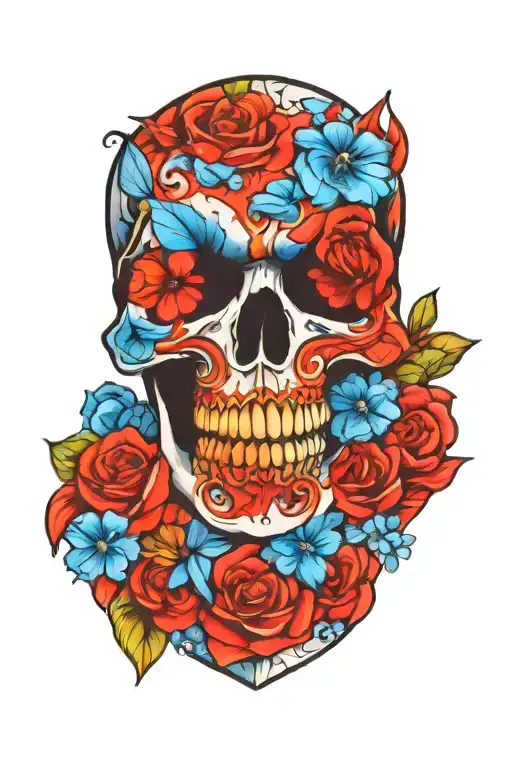 generate a skull tattoo tattoo design idea
