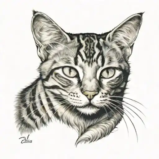 Cat lady tattoo design idea