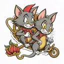 Tom and jerry tattoo design idea