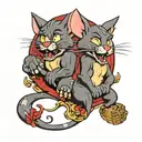 Tom and jerry tattoo design idea