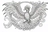 Phoenix rising tattoo design idea