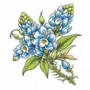 bluebonnet flower tattoo design idea