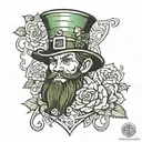 leprechaun face tattoo design idea