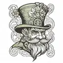 leprechaun face tattoo design idea