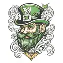 leprechaun face tattoo design idea