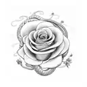 flowers snakes roses tattoo design idea