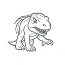 chibi trex tattoo design idea