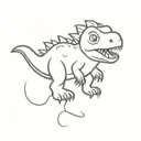 chibi trex tattoo design idea
